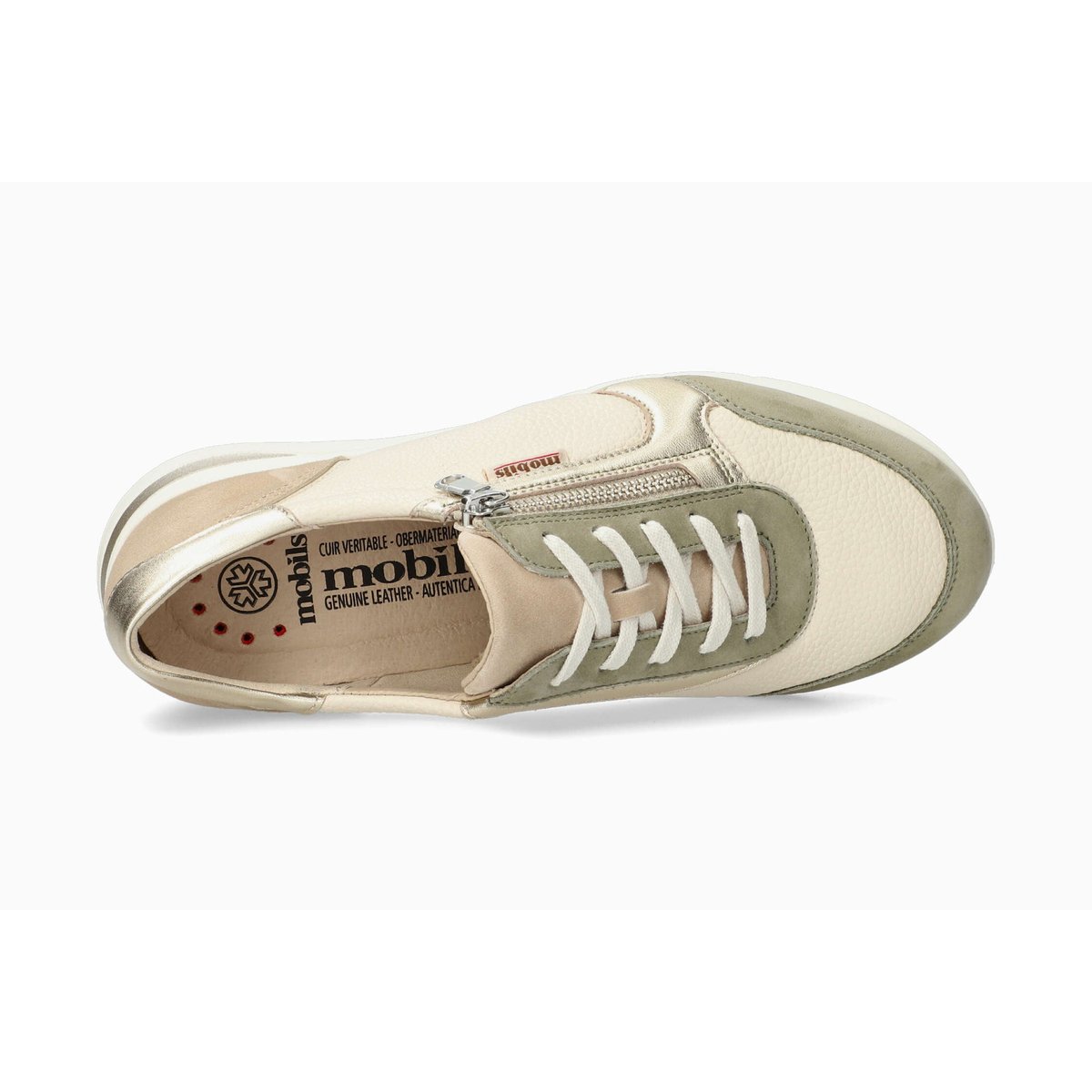 Baskets en textile cuir MILLENA light khaki 5149, MEPHISTO