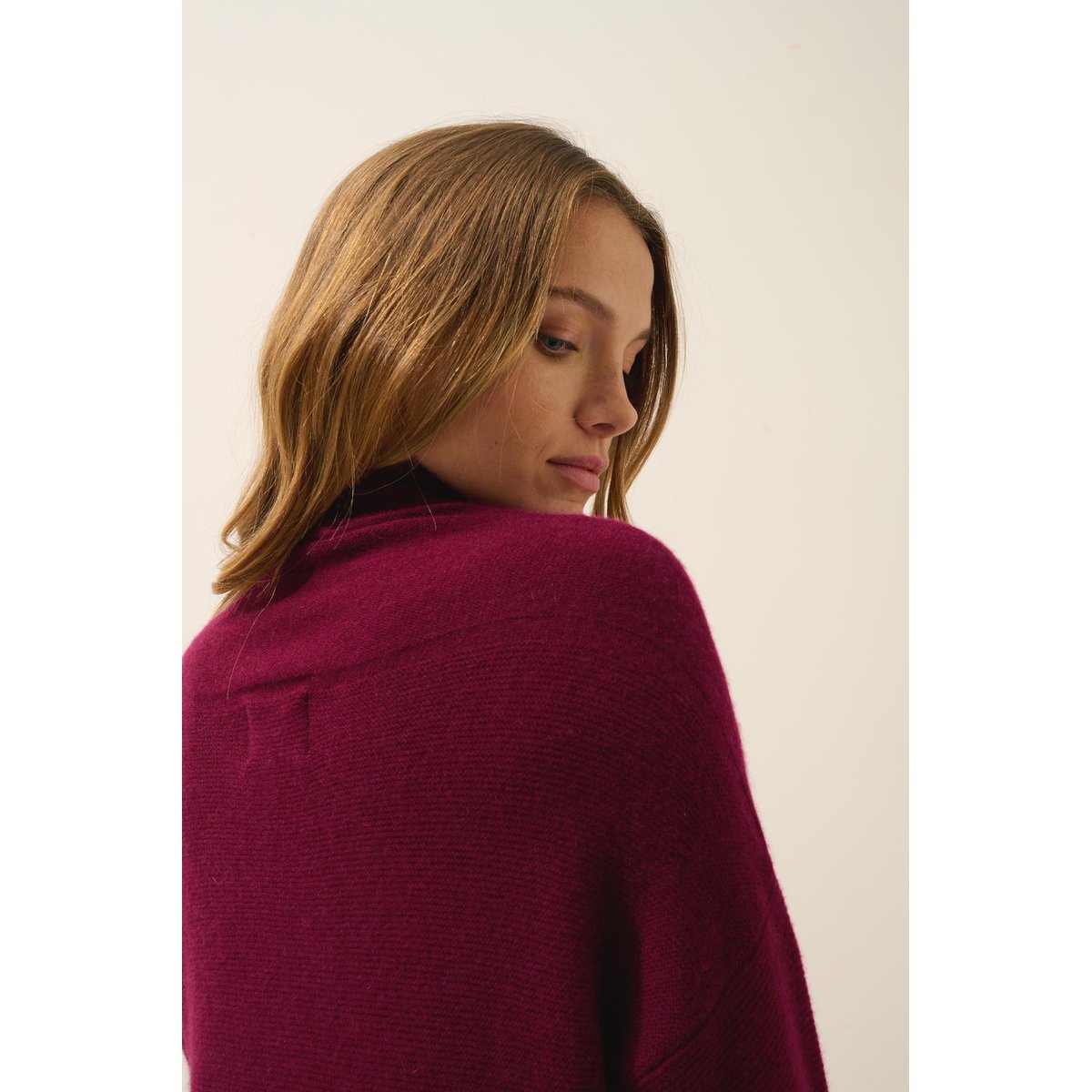 Pull Col Roulé Bordeaux Blantyre bordeaux, JUST CASHMERE