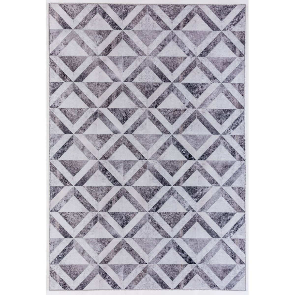 Tapis imprimé Serena, aspect cuir, plat gris, GINO FALCONE