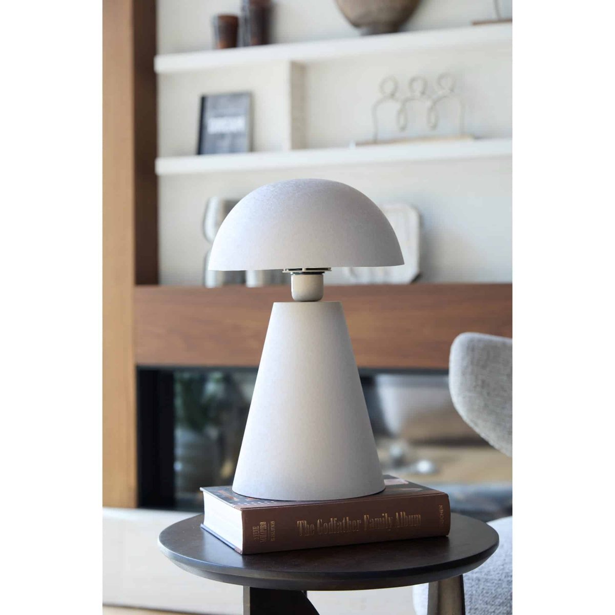Lampe À Poser Métal SURRINA gris clair, LIGHT & LIVING 