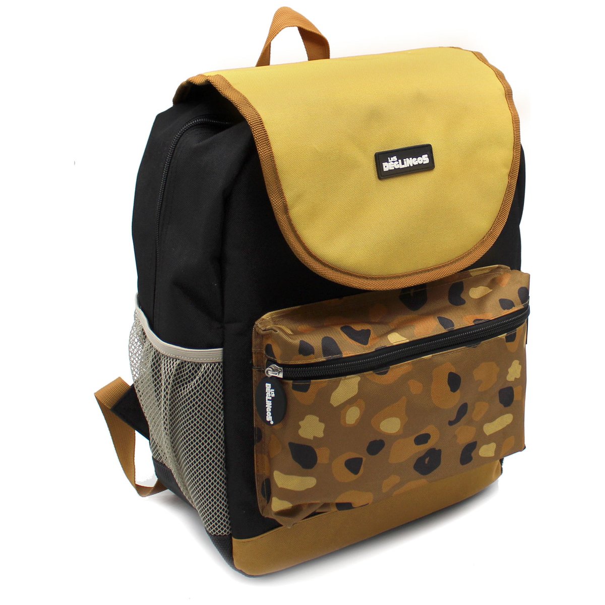 Sac à dos enfant marron, noir, LES DEGLINGOS