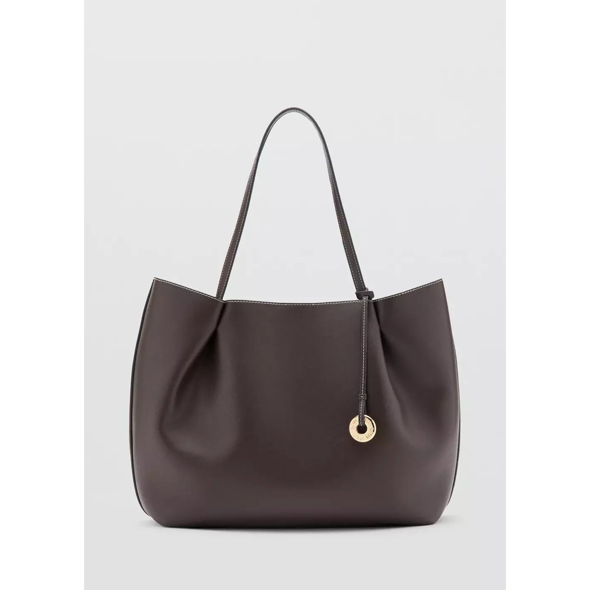 Grand sac cabas chocolat, MANGO