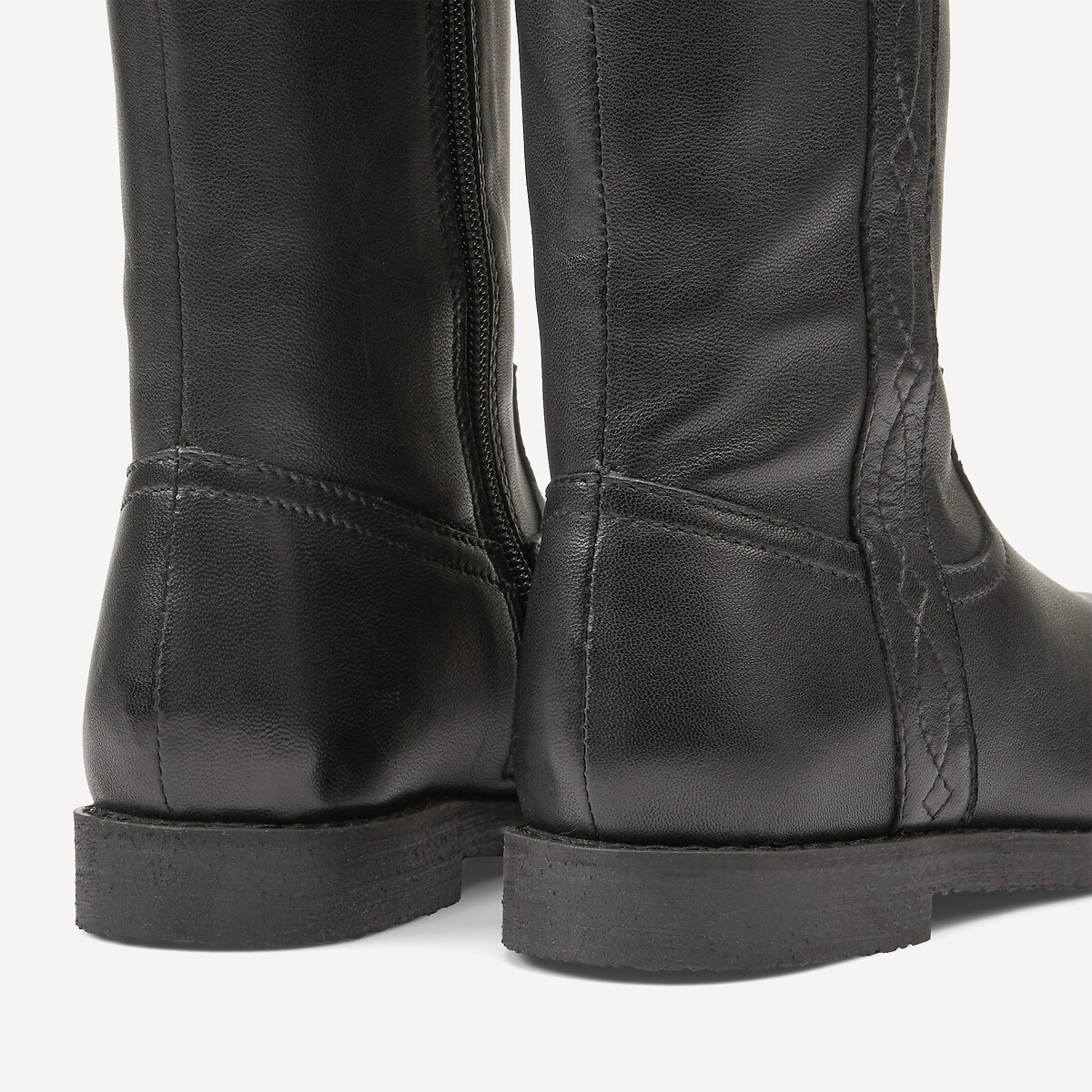 Bottes cavalières en cuir noir, LA REDOUTE COLLECTIONS