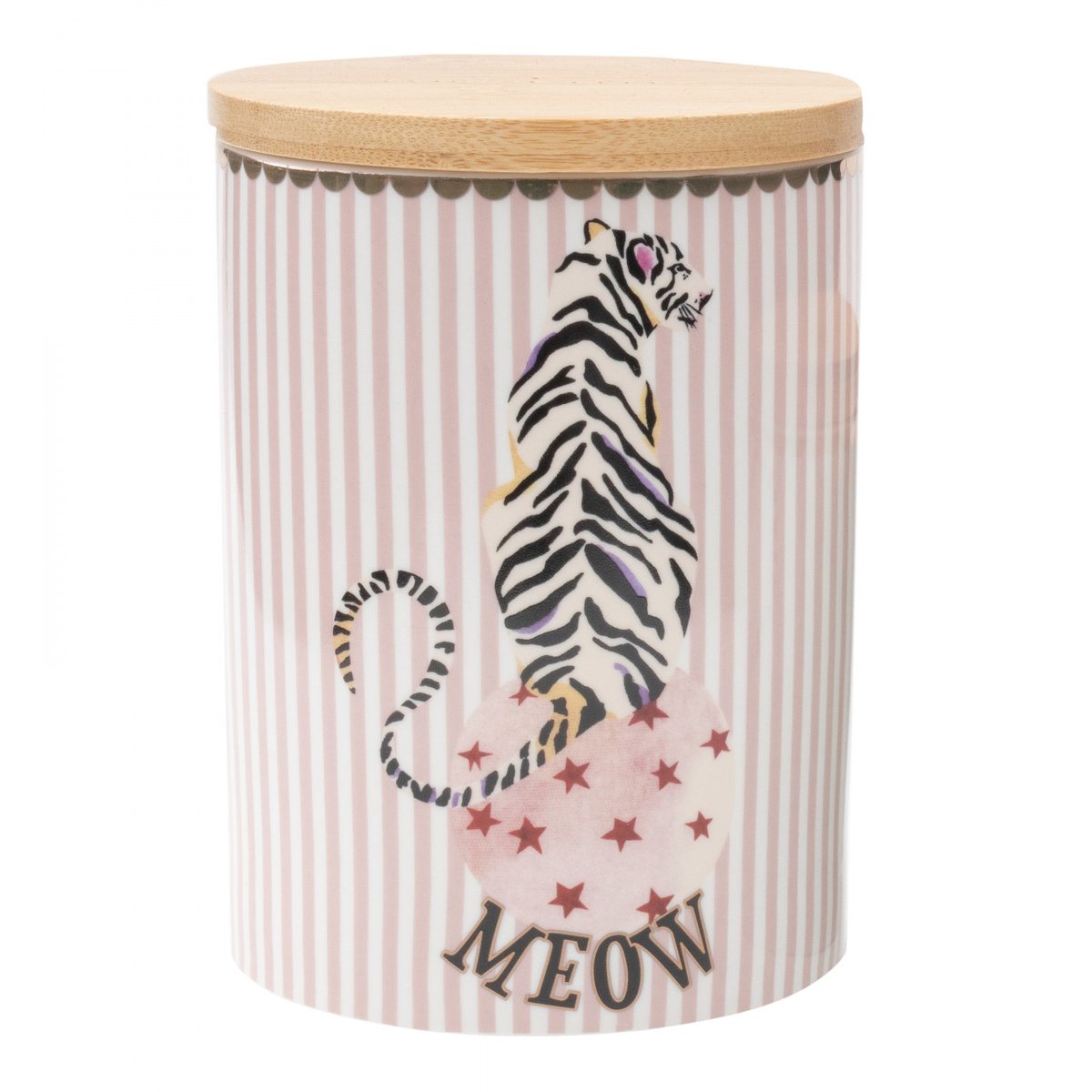 Pot Hermétique Tigre 14 cm multicolor , détails bords dorés, YVONNE ELLEN