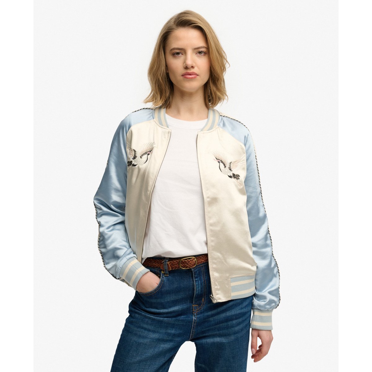 Bomber Suikajan avec Broderie bleu brouillard, SUPERDRY