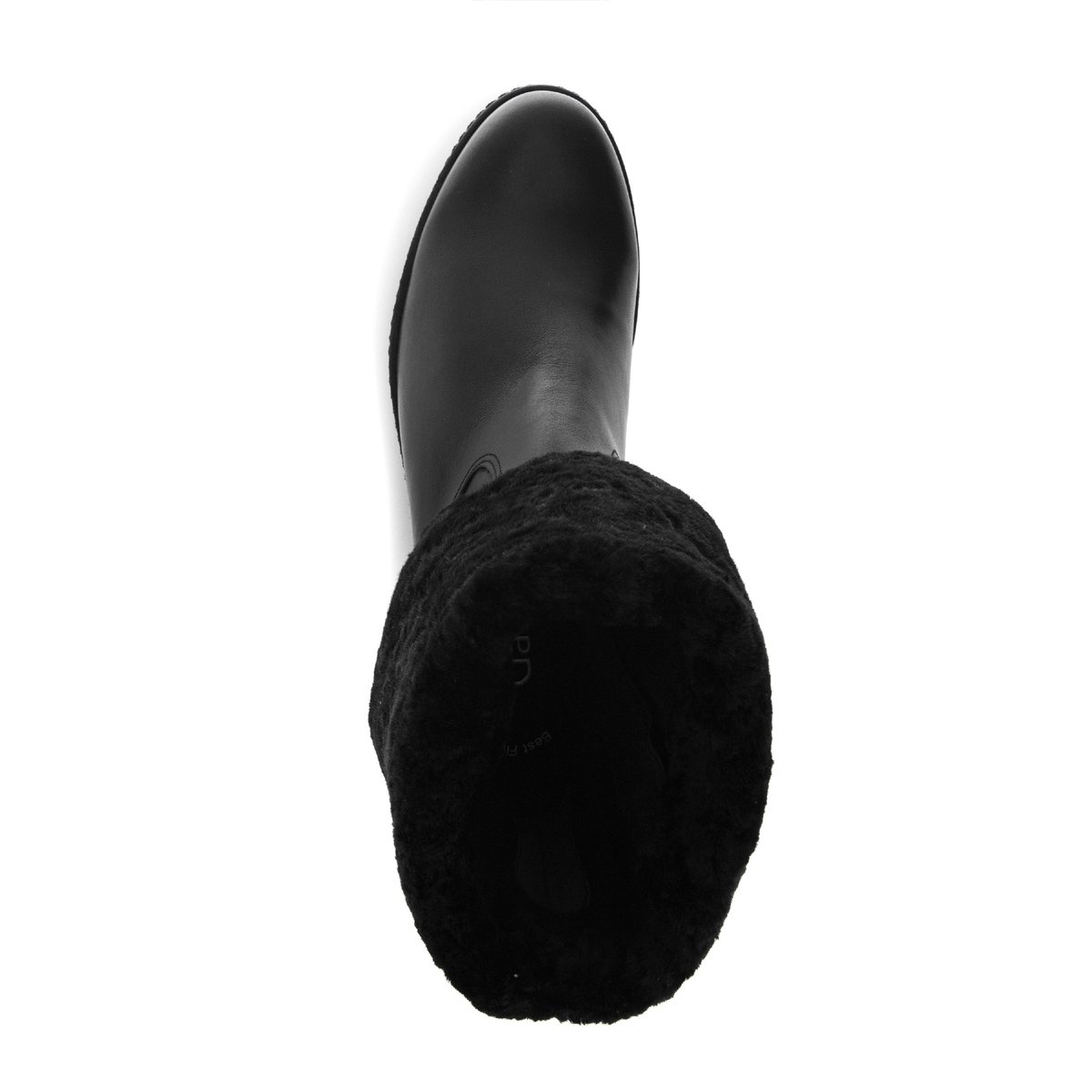 Bottines en plain leather à talon compensé noir, GABOR