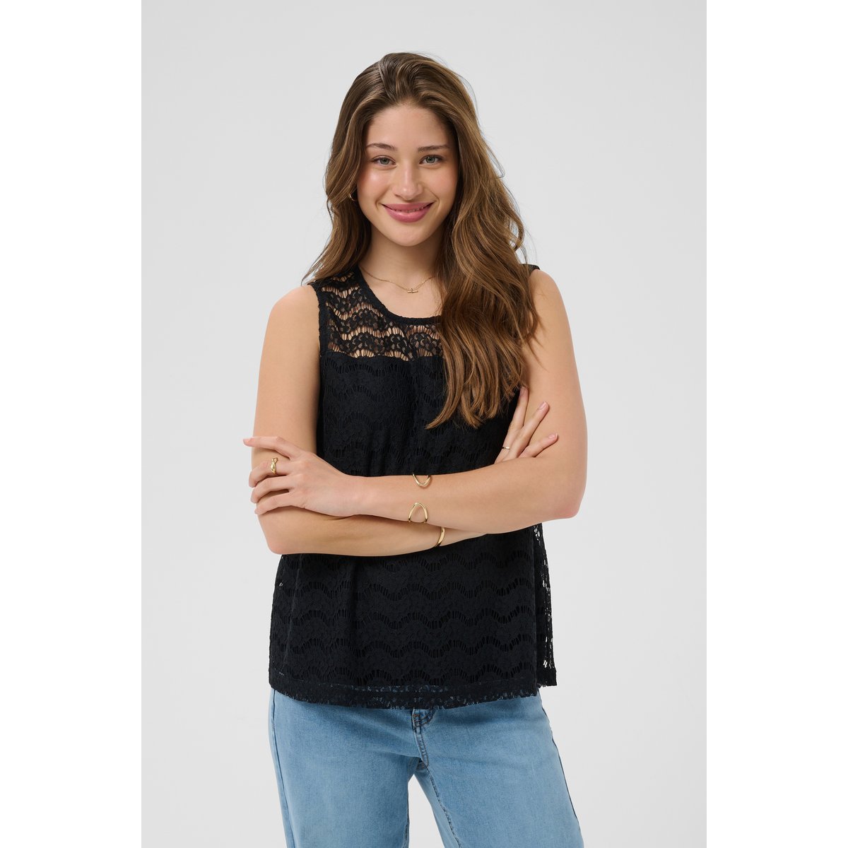 Blouse sans manches noir pitch black, CREAM