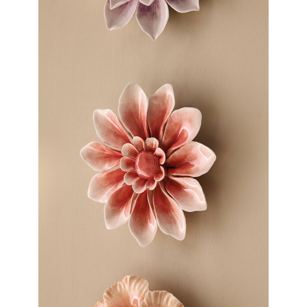 Plaque murale fleur en céramique, lot de 3 multi-couleurs, NEXT