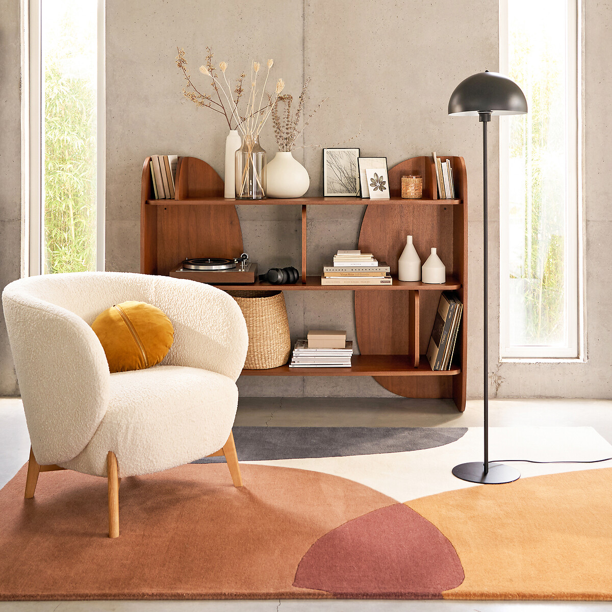 Libreria bassa placcato noce, Gorman noce, LA REDOUTE INTERIEURS