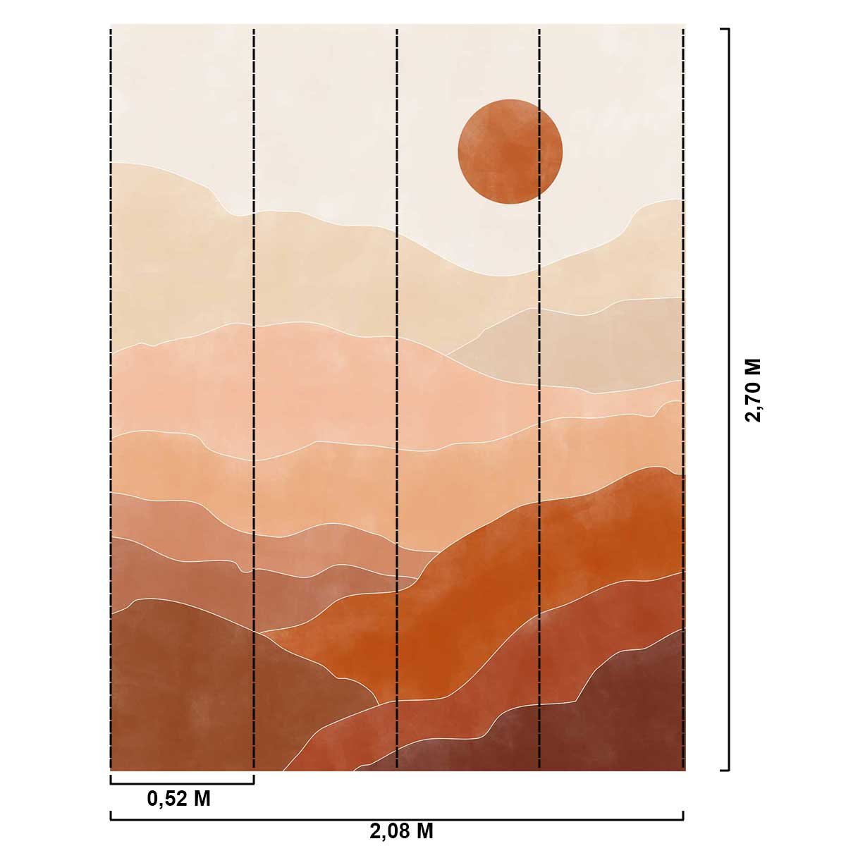 Papier peint soleil au zenith intissé, HEXOA