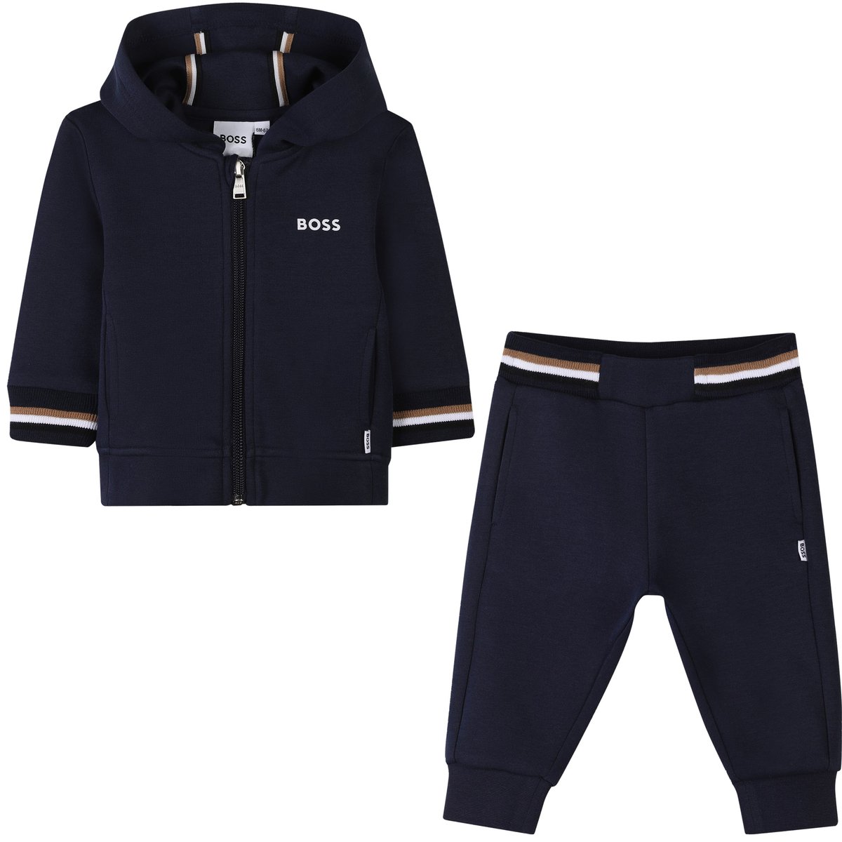 Ensemble cardigan et pantalon bleu cargo, BOSS KIDSWEAR