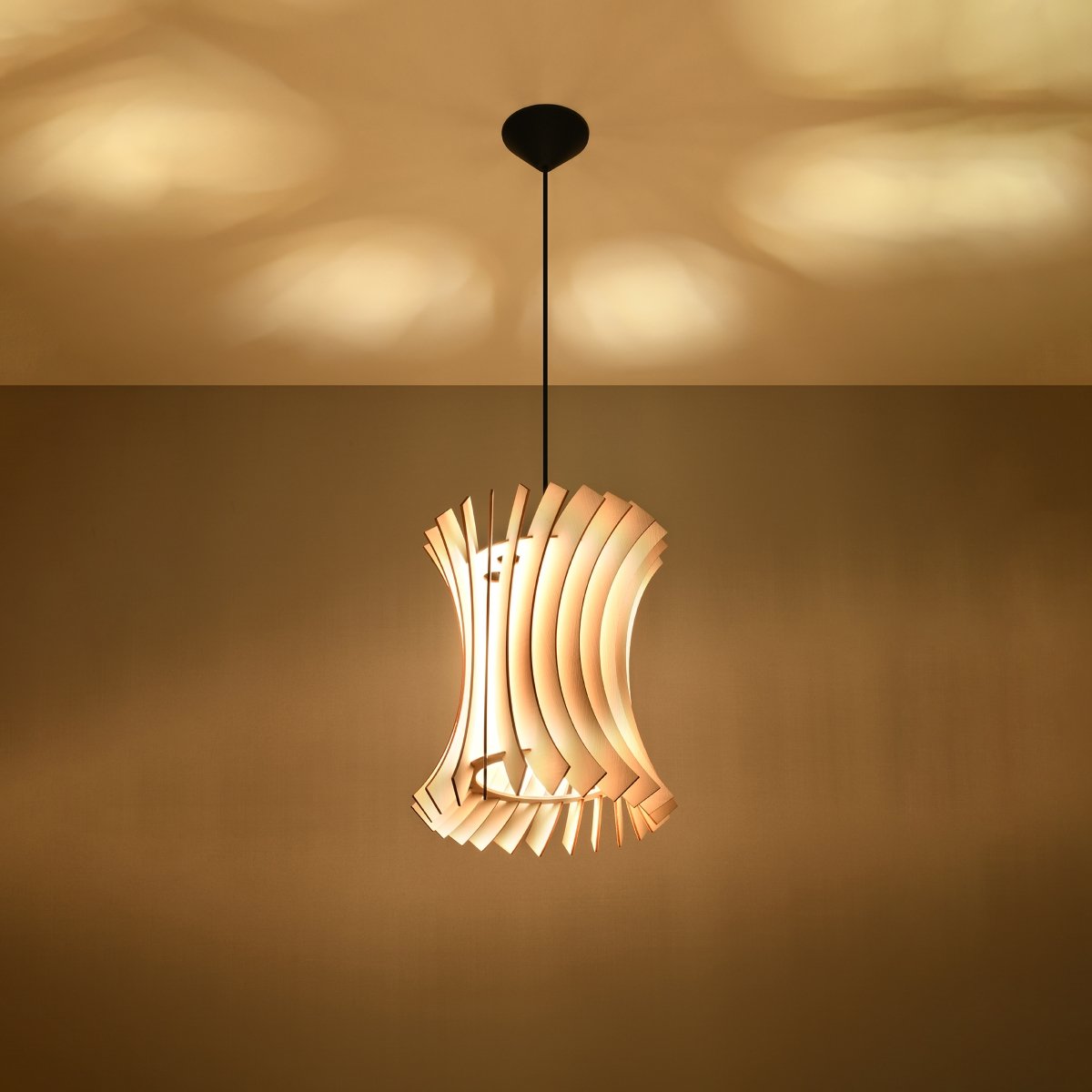 Suspension Bois Bois Naturel E27 1 Oriana marron, EDEN