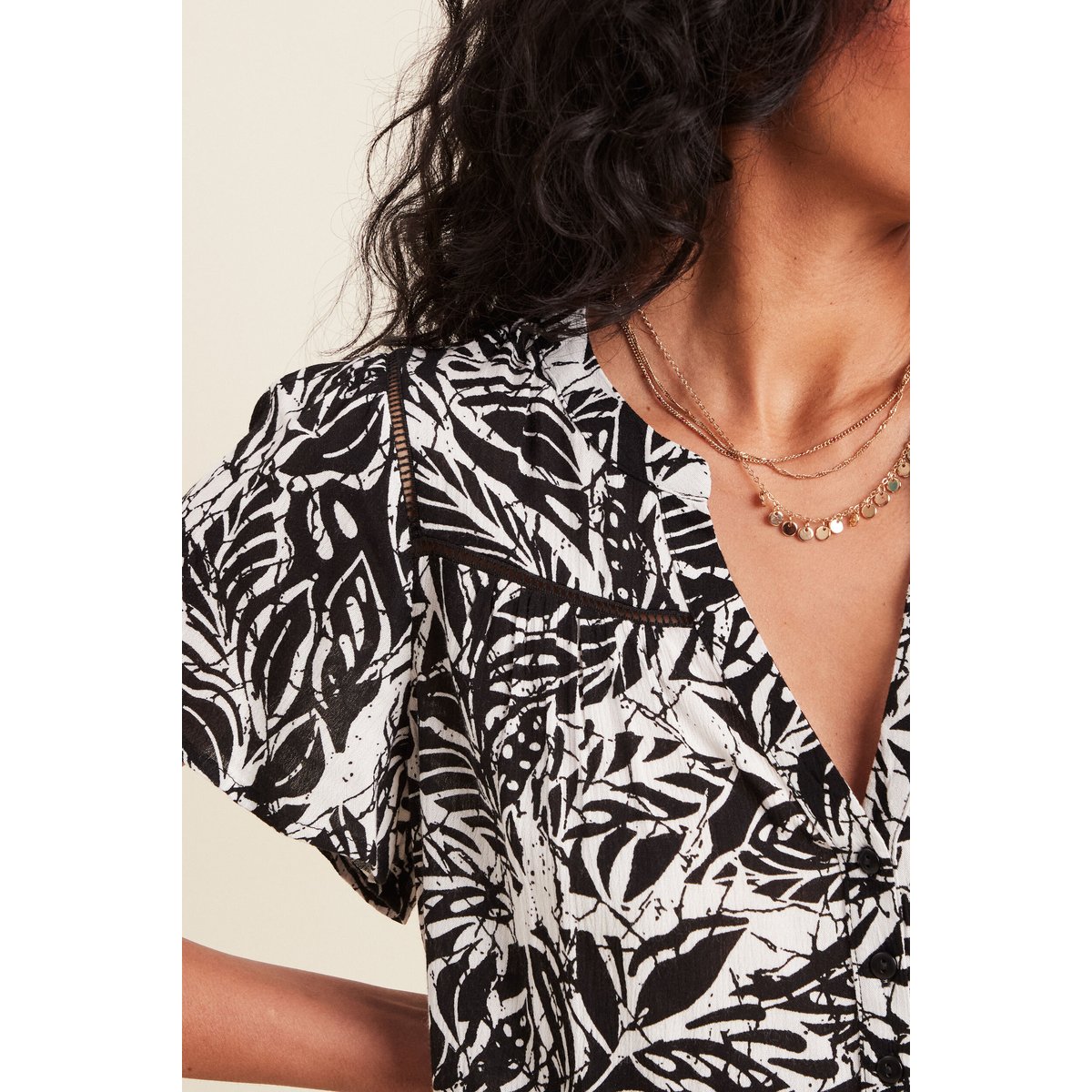 Blouse manches courtes noir, BREAL