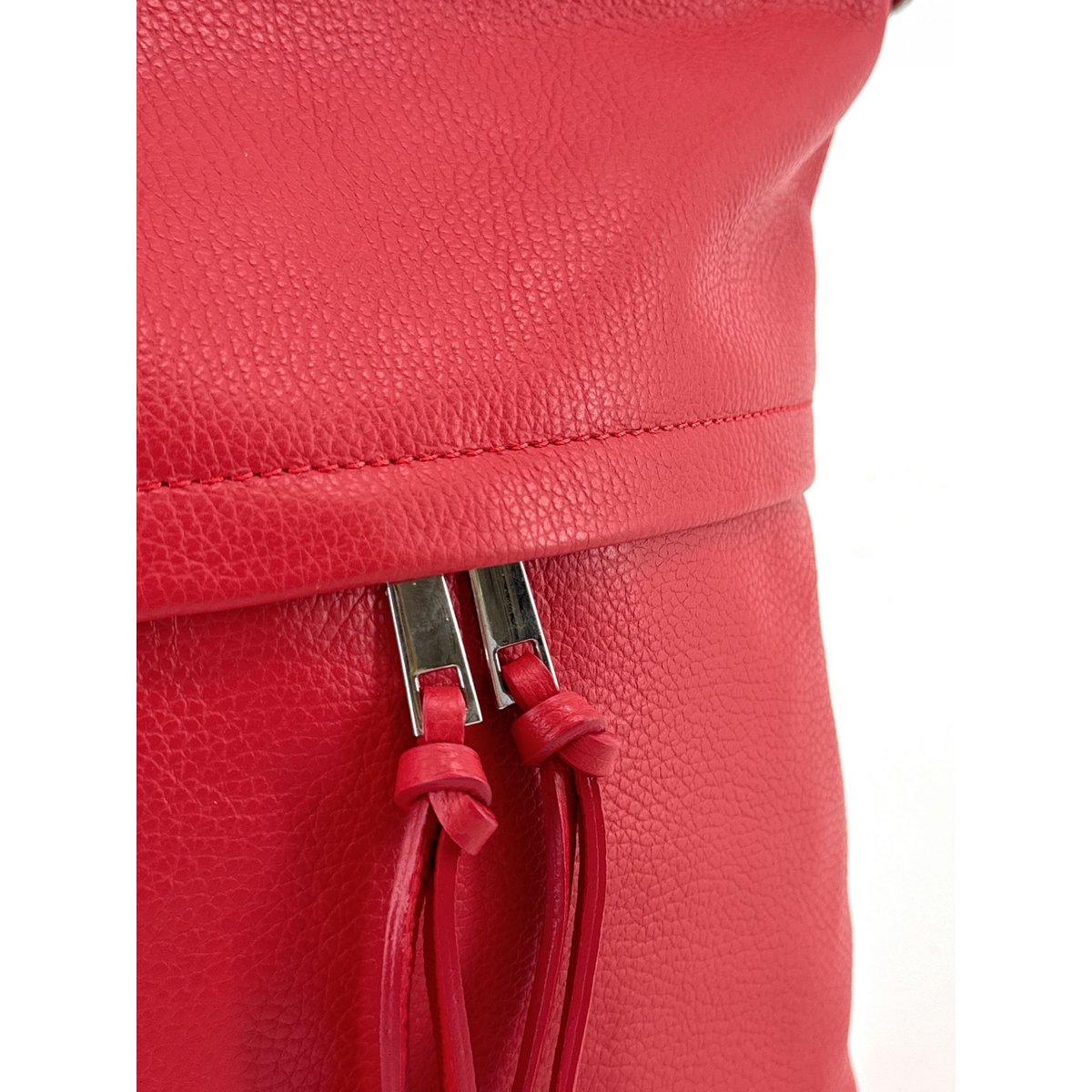 Sac à main en cuir grainé LIVERPOOL rouge clair, OH MY BAG