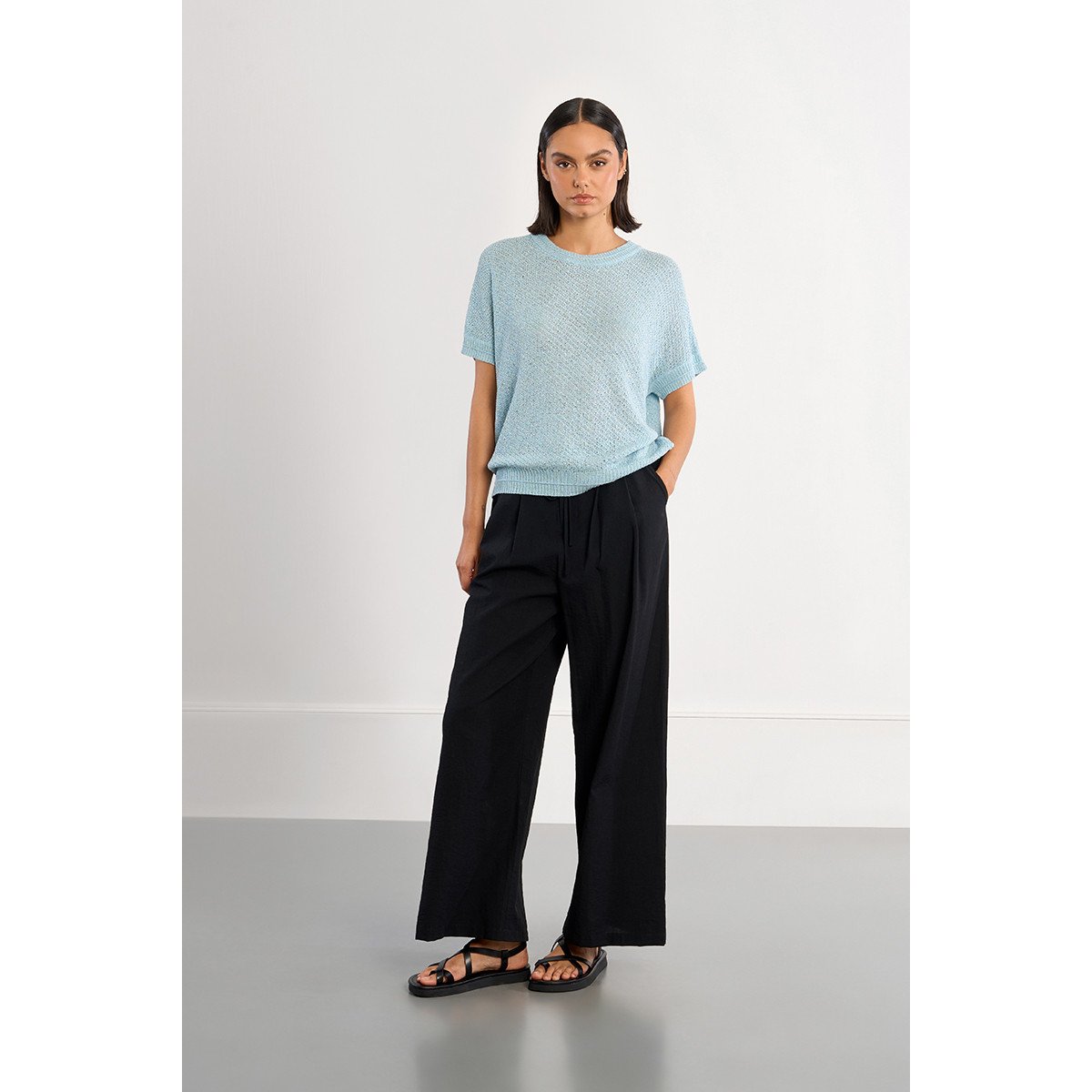 Maille à manches courtes light blue, LILI SIDONIO