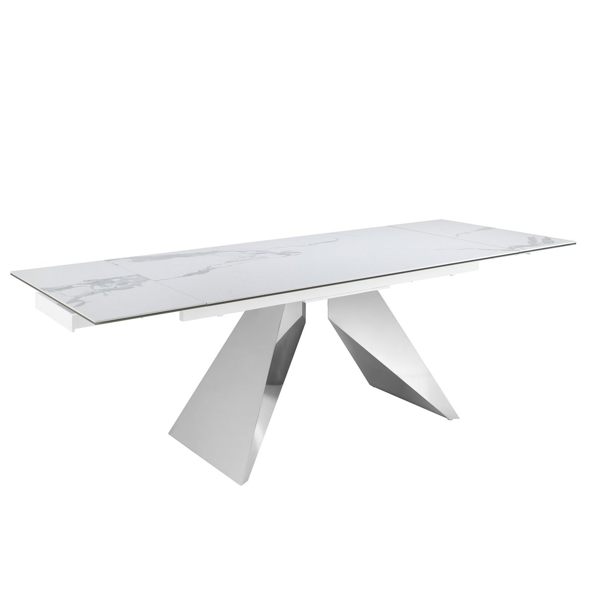 Table à manger rectangulaire marbre porcelaine blanc | acier, ANGEL CERDA