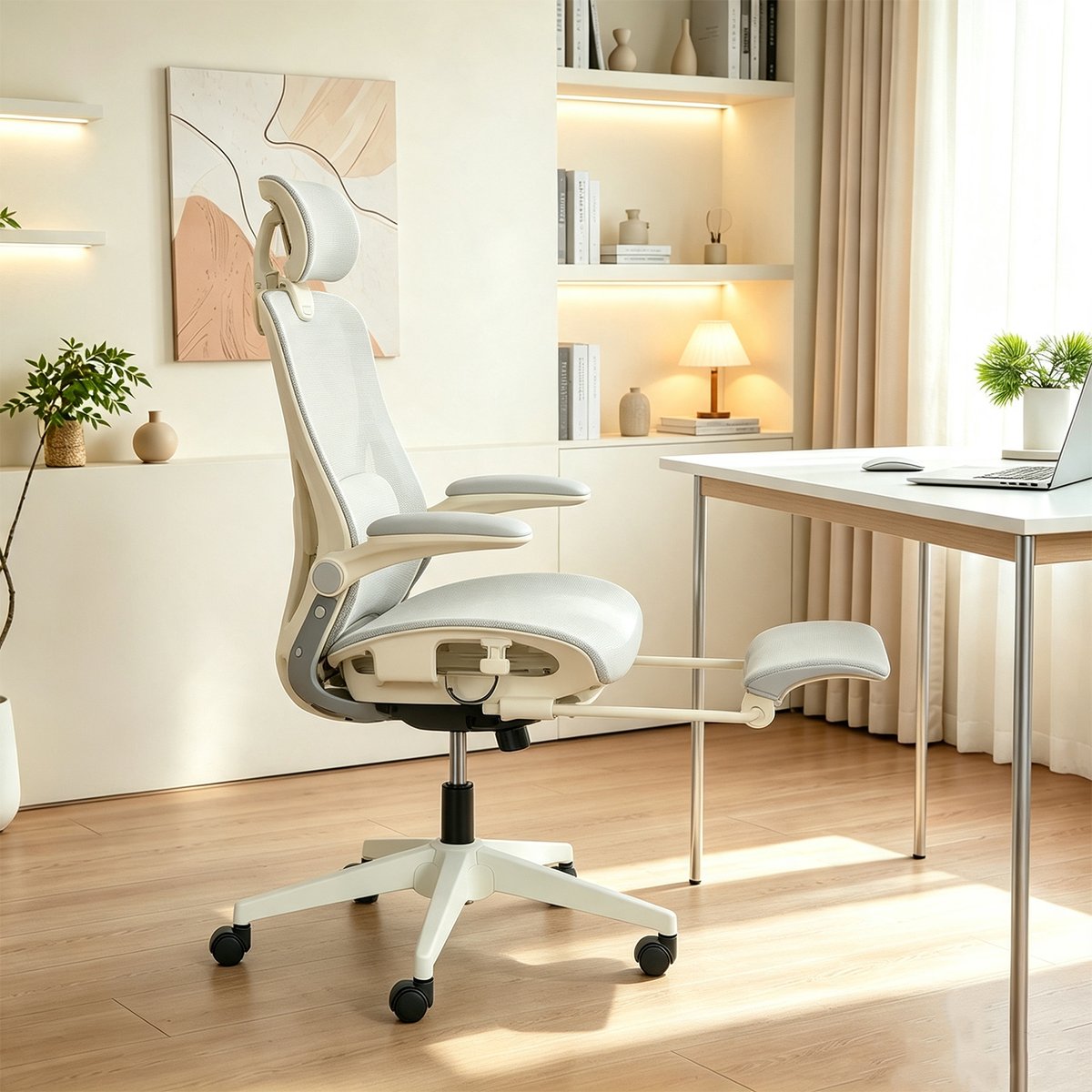 Chaise de bureau ergonomique en maille, VONGER MESH gris, MEUBLES COSY