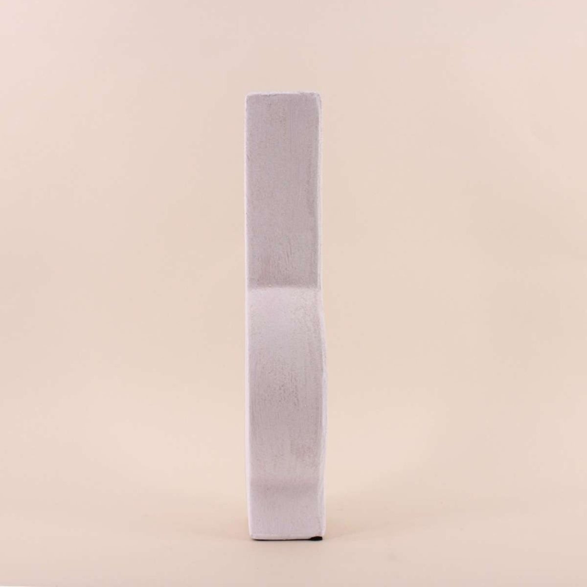 Vase design géométrique en grès, H38cm blanc, ORNAMI