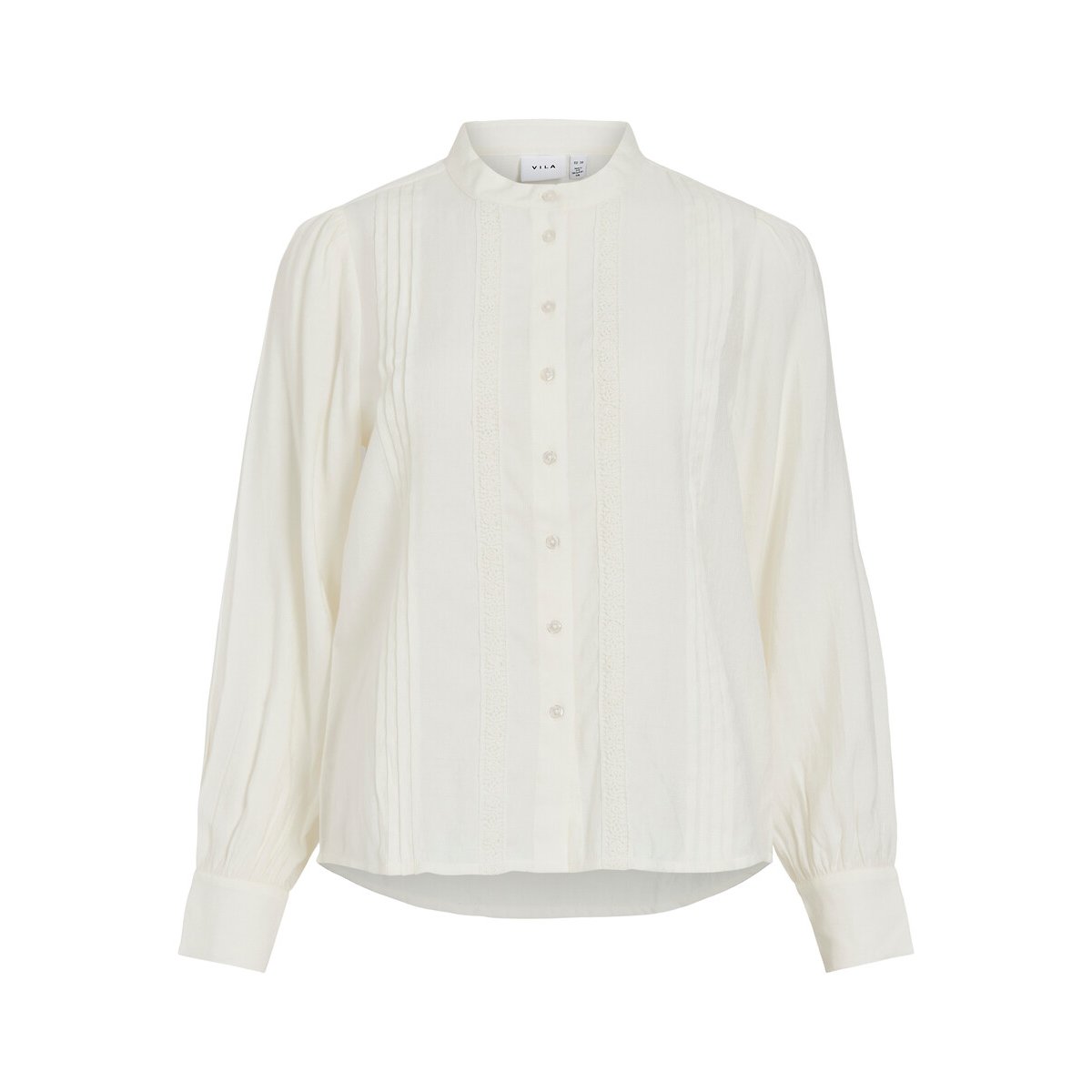 Camisa de manga larga con cuello mao blanco, VILA
