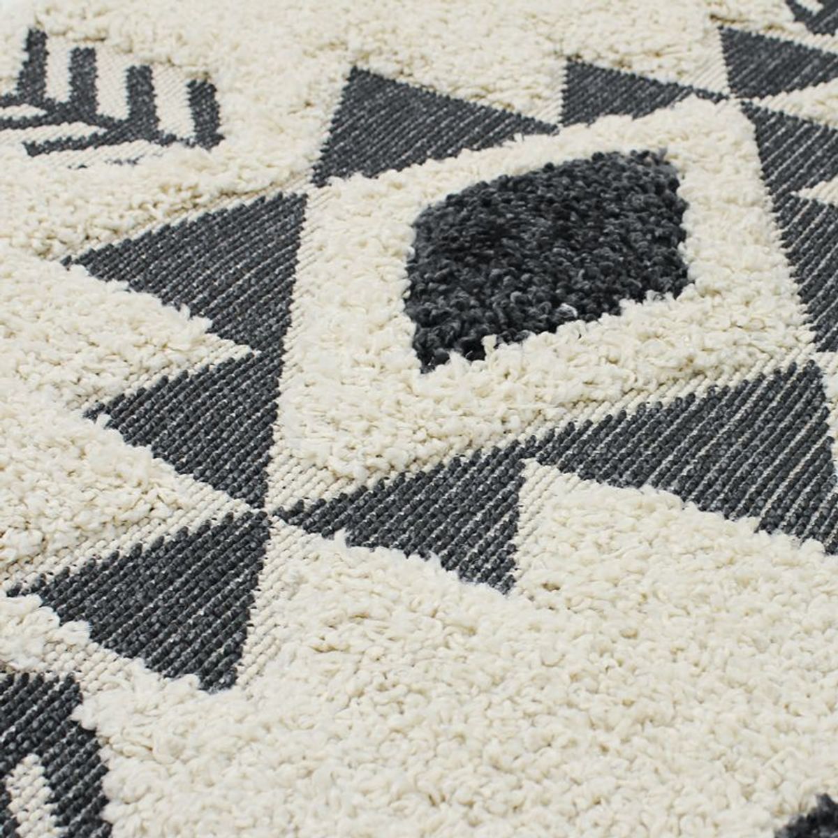 Tapis style berbère à reliefs lignes BERBÈRE TRIBAL LIGNES crème et gris foncé, THE DECO FACTORY