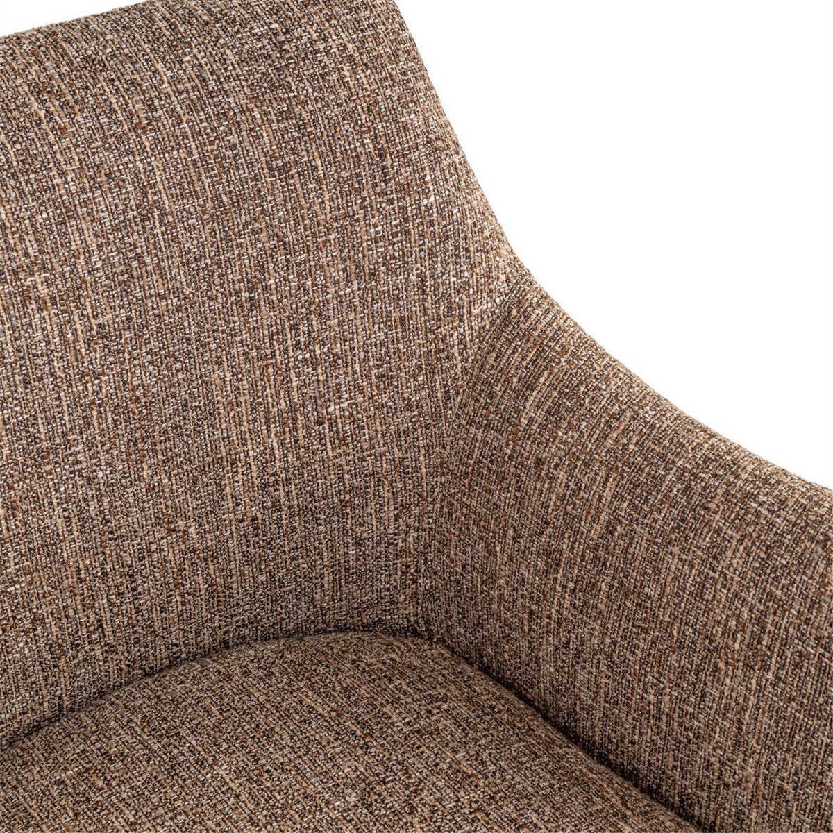 Chaise de salle à manger pivotante tweed tweed brun et bronze, RECOLLECTION