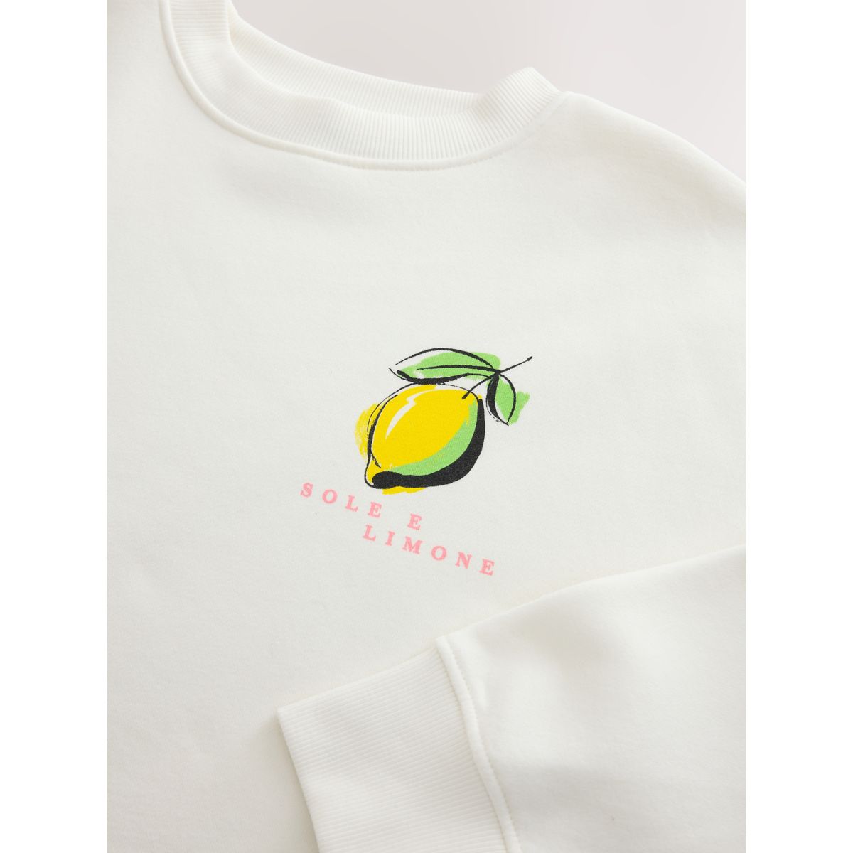 Sweat ras du cou à imprimé citron blanc, NEXT