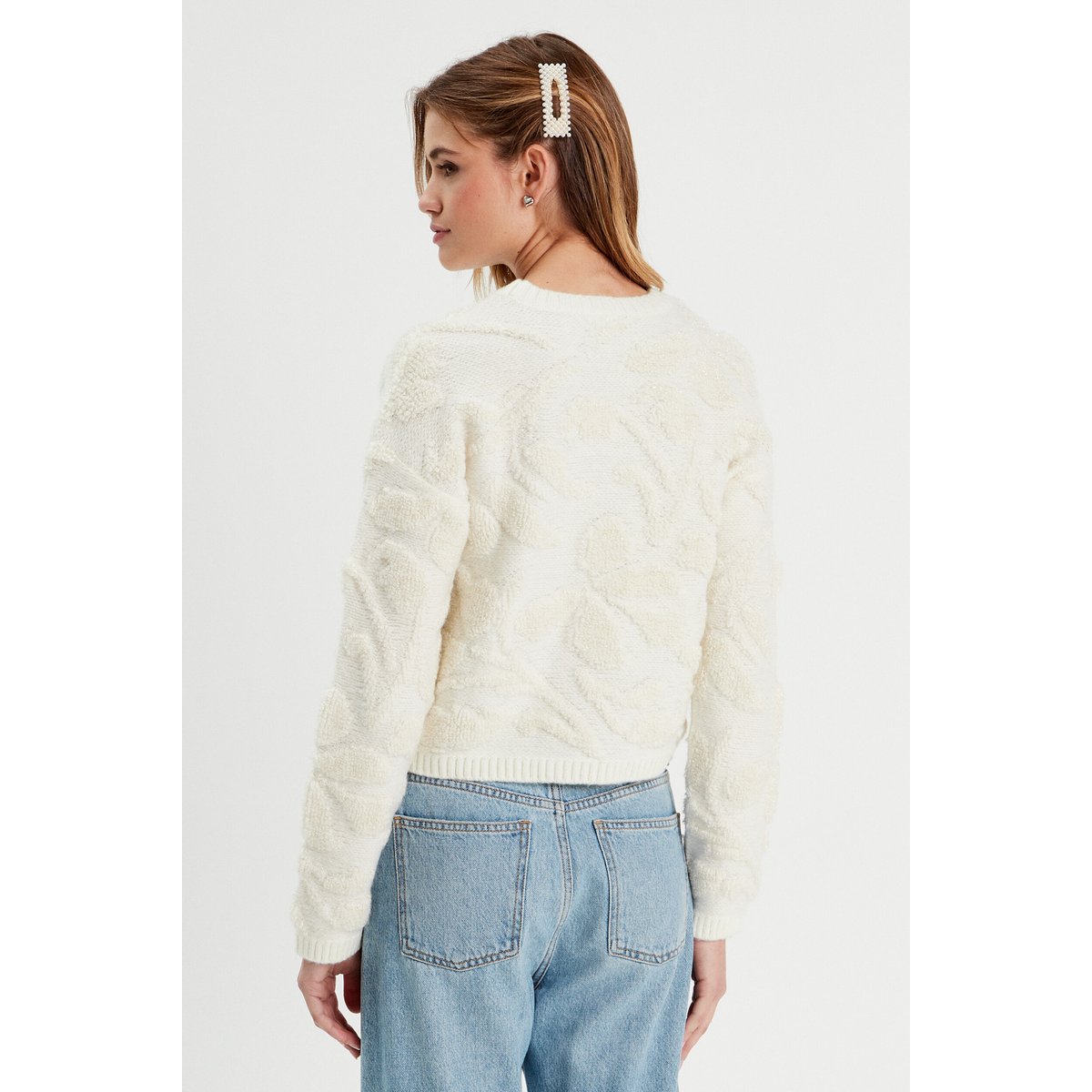 Pull manches longues ecru, CACHE CACHE