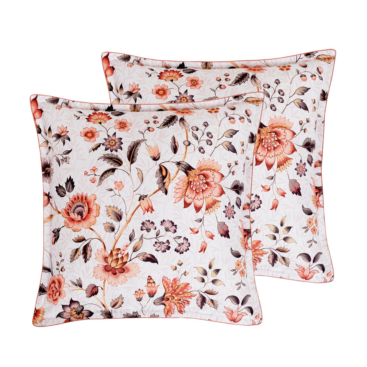 Parure housse de couette satin + 2 taies 65x65 cm INCANDESCENCE auburn, SENSEI MAISON