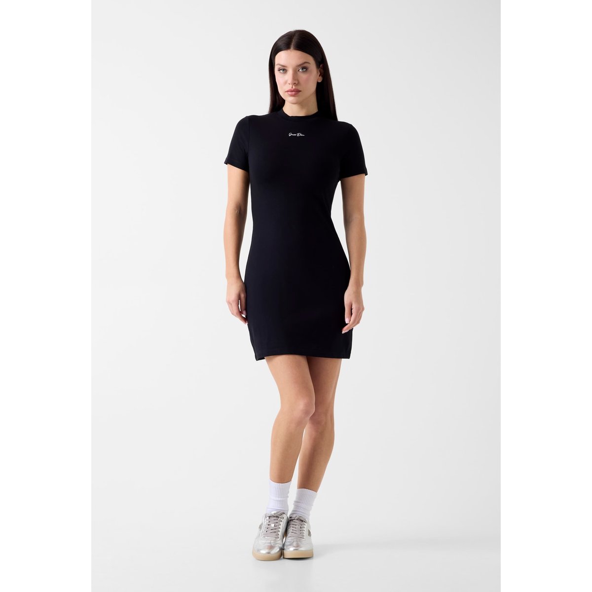 Mini Logo Brodé Dress noir, GUESS
