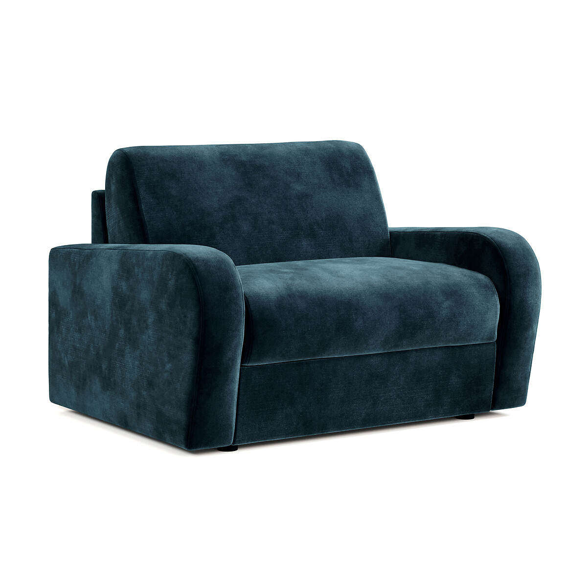 Jay-Be® Deco Luxe Velvet Snuggle Chair Sofa Bed with Deep Sprung Mattress airforce blue, JAY-BE