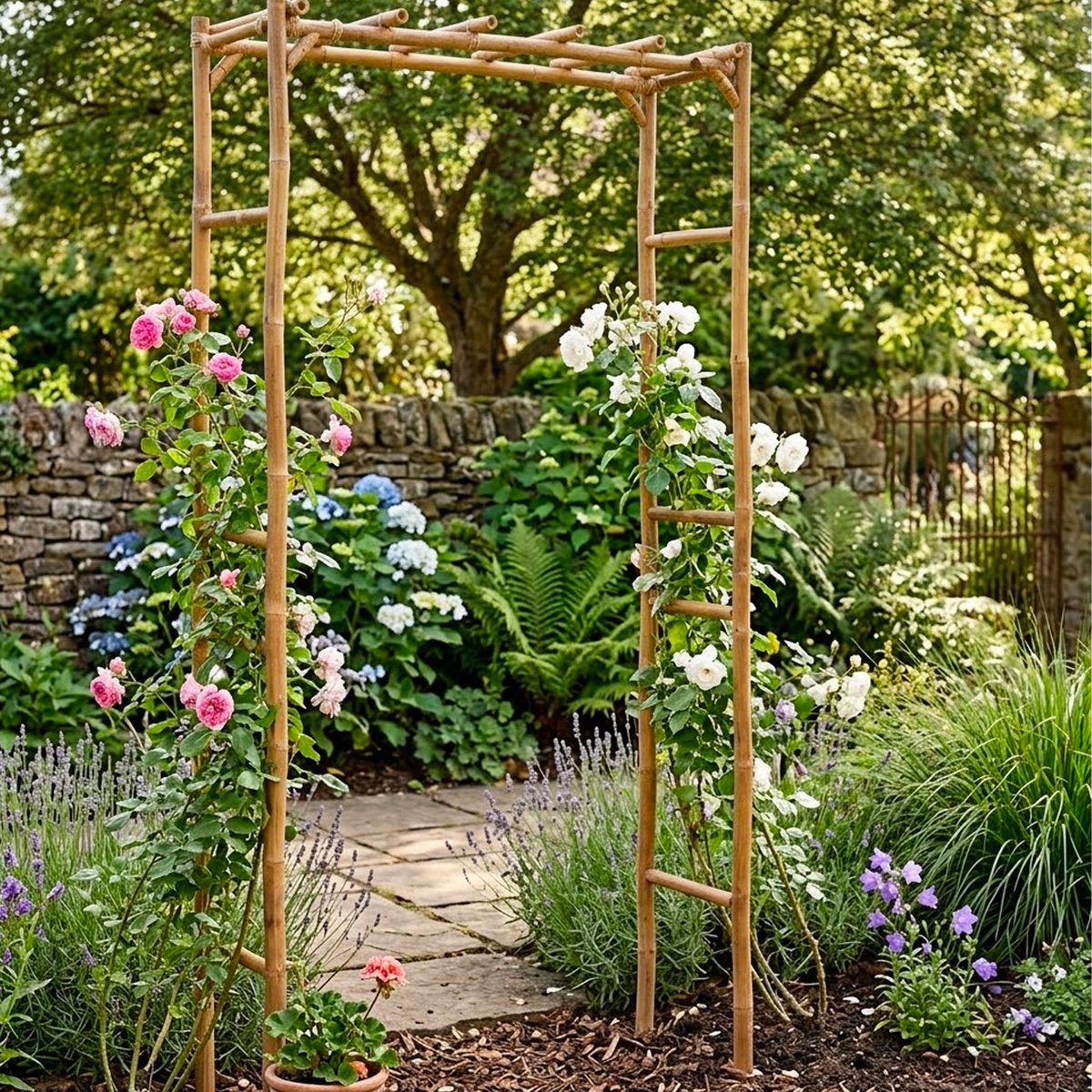 Arche de jardin en bambou 116x38x220cm bois, WADIGA