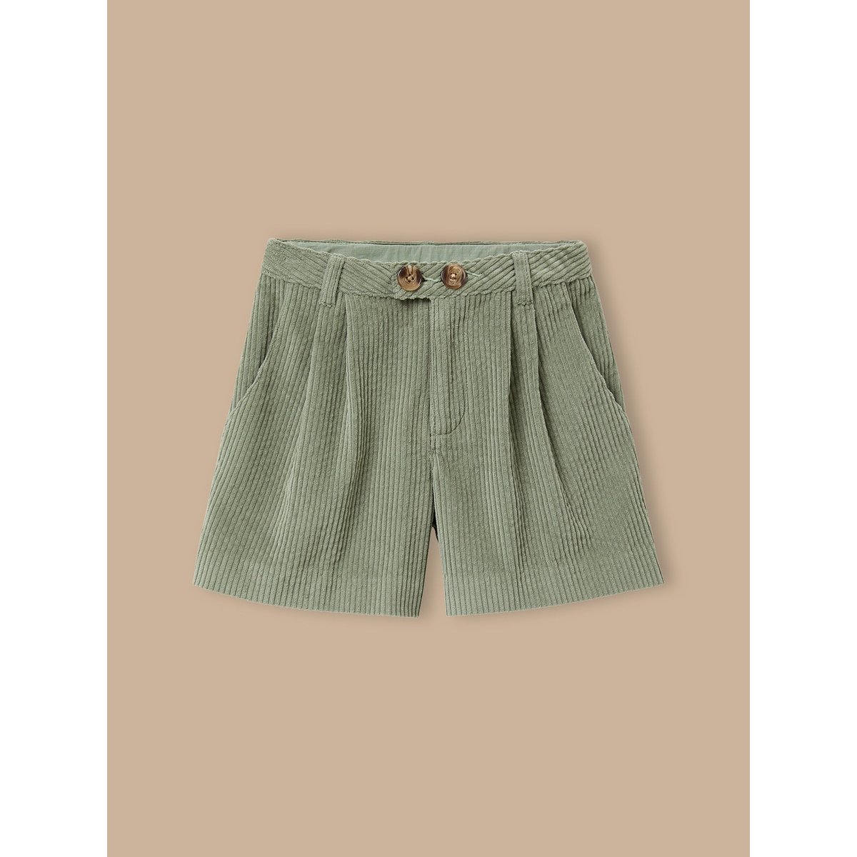 Short velours gaufré taille haute vert pastel, CYRILLUS