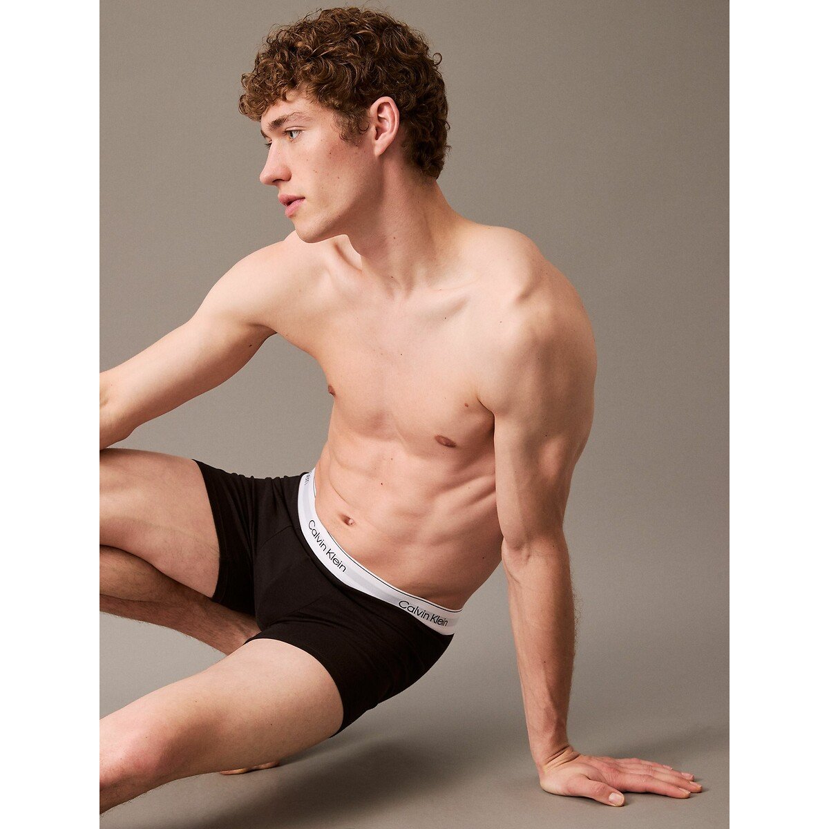 Set van 3 boxershorts Icon Cotton Stretch grijs +  wit + zwart, CALVIN KLEIN UNDERWEAR