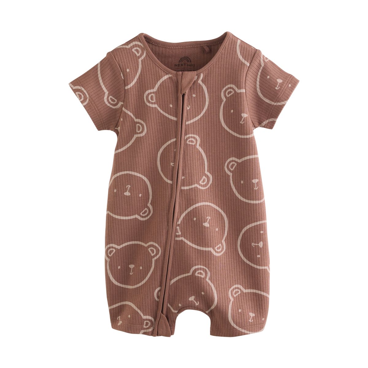 Barboteuse zippée double sens, lot de 3 marron, NEXT
