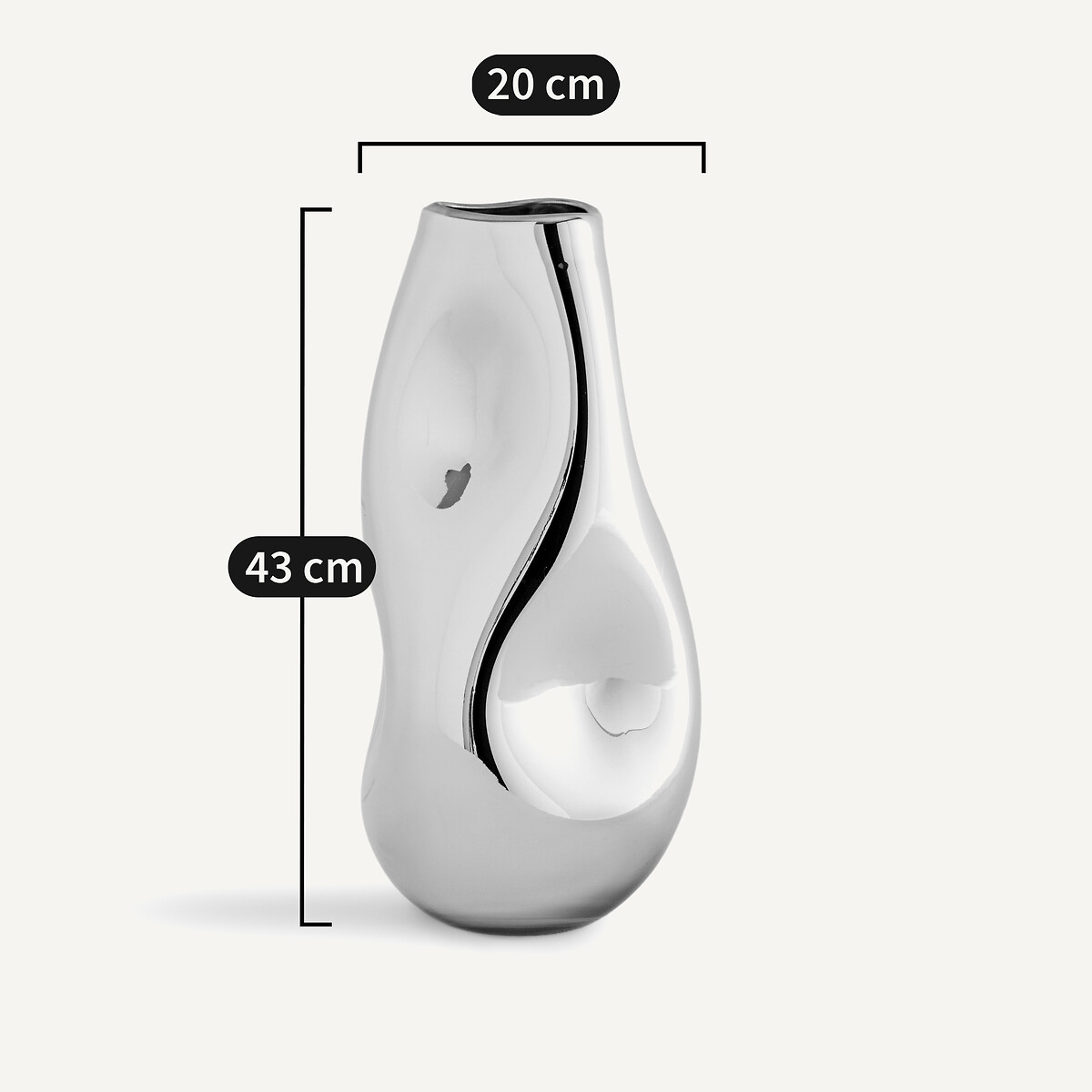 Cozi 43cm High Hand-Blown Metallic Glass Vase gold-coloured, AM.PM