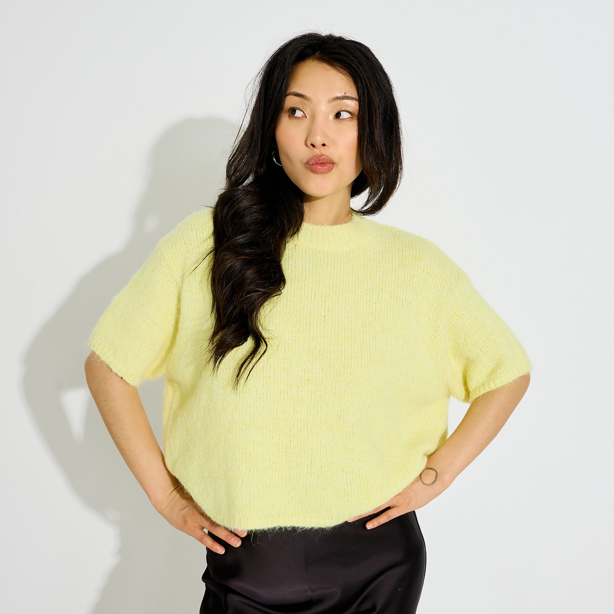 Pull manches courtes jaune, GRAIN DE MALICE