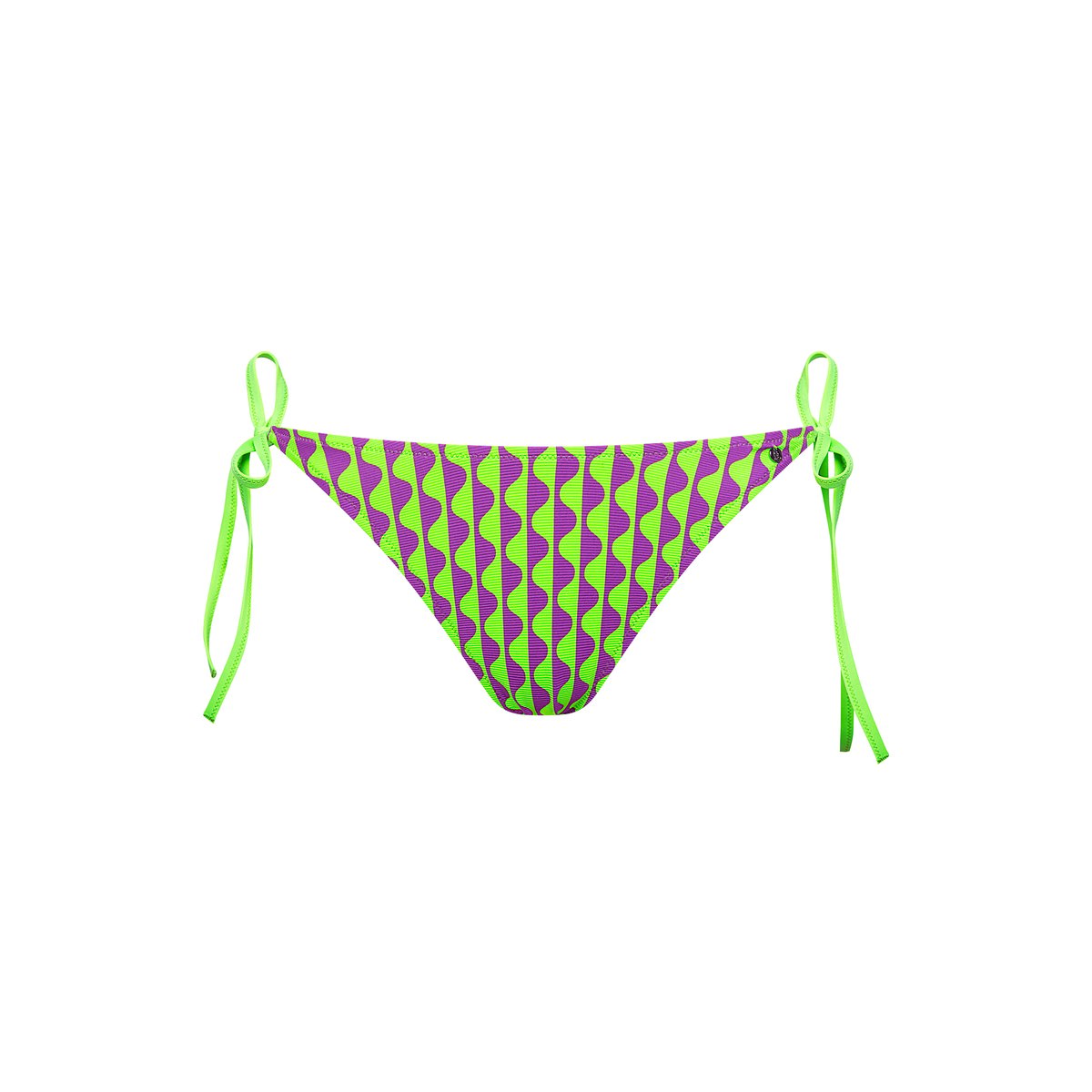 Bas maillot slip de bain bikini échancré à nouettes ARUBA vert, LISCA