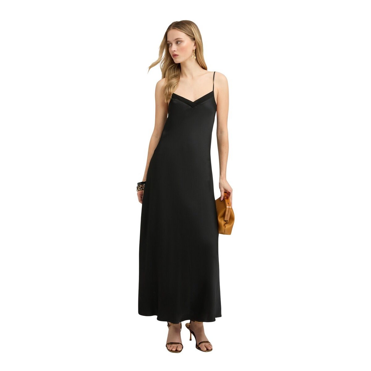 Robe longue lingerie noir, MOTIVI