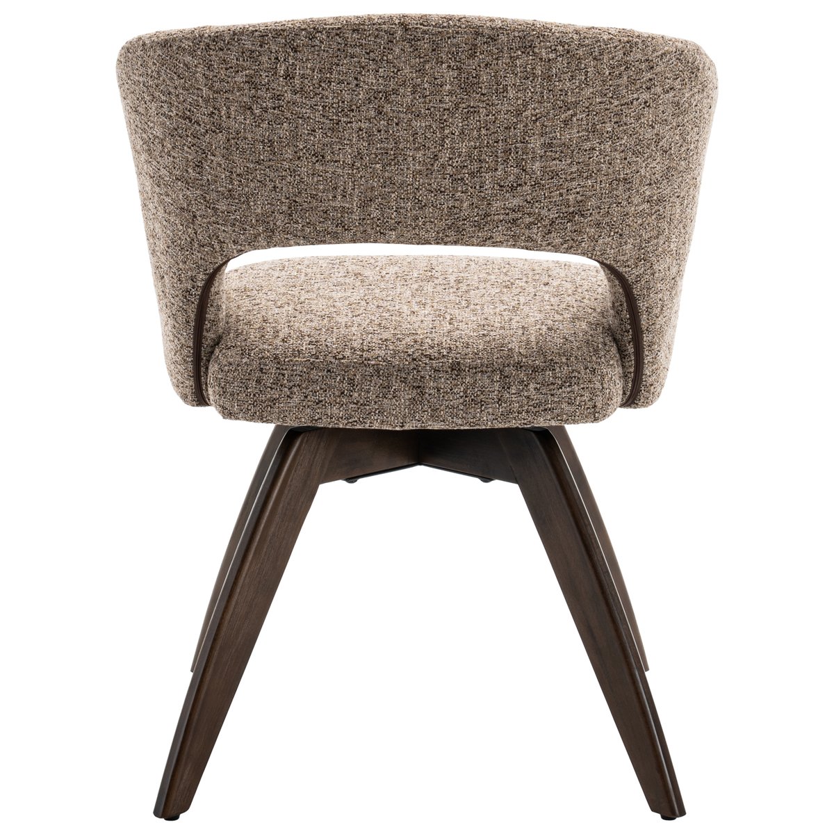 Lot de 2 chaises en bois et tissu chiné, HOLLY taupe, bois, HAPPY GARDEN