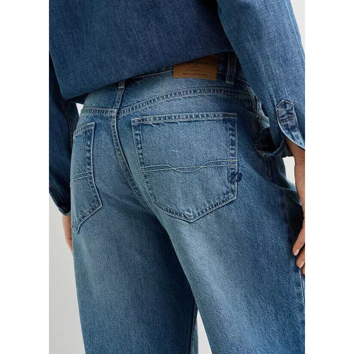 Jeans a vita alta taglia standard LINA blue rigid denim, PEPE JEANS