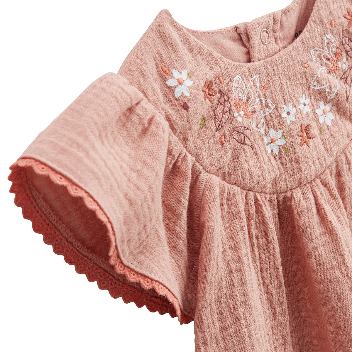 Robe enfant en gaze de coton Mindanao rose, PETIT BEGUIN