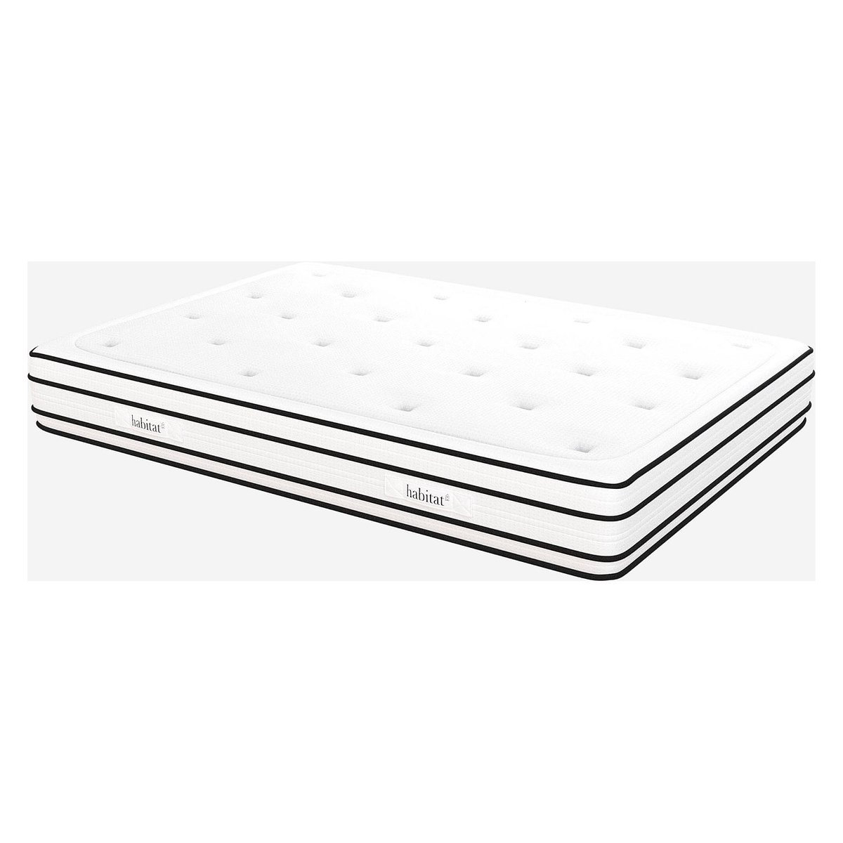 Matelas hybride ressorts ensachés et mousse en mémoire de forme DREAM HYBRIDE blanc, HABITAT