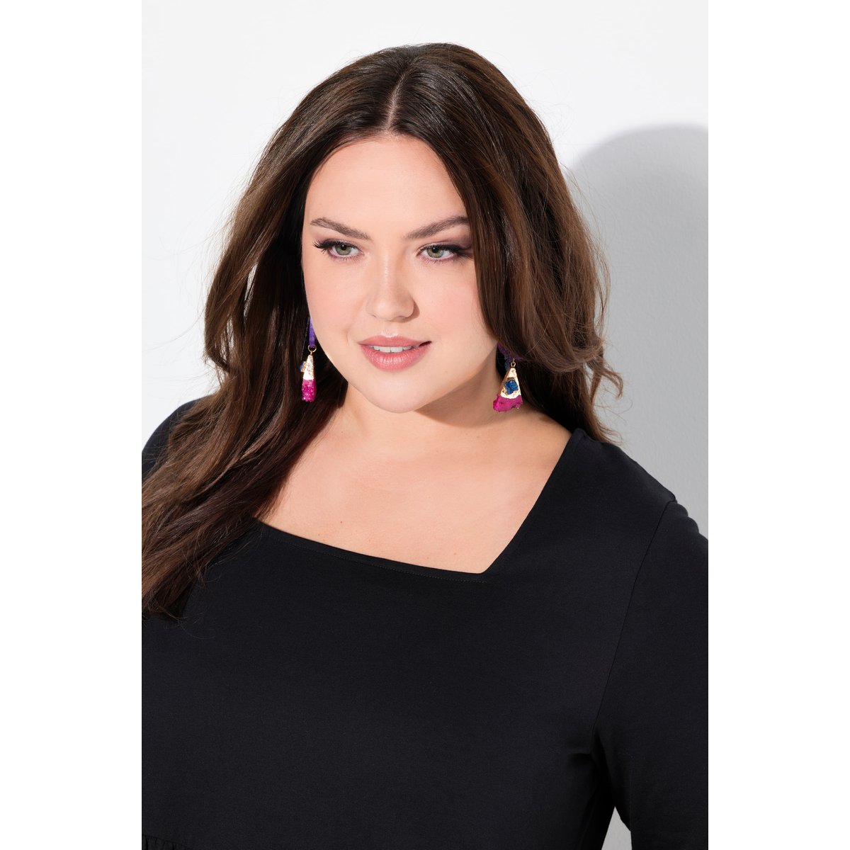 Robe évasée en jersey noir, ULLA POPKEN