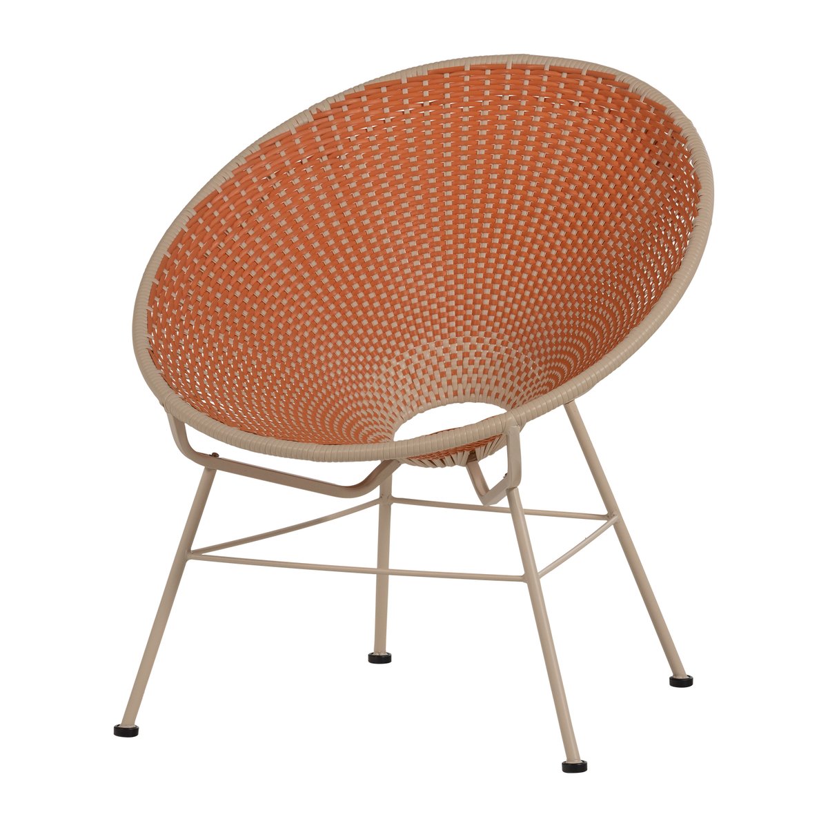 Fauteuil de jardin en wicker KAZOUN orange, WOOOD