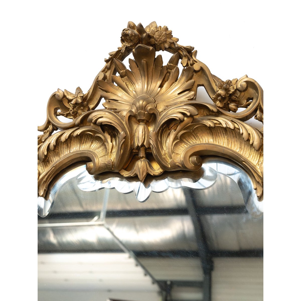 Grand miroir ancien sculpté style Louis XV Georges N°1382 - Bon état miroir, DEBONGOUT