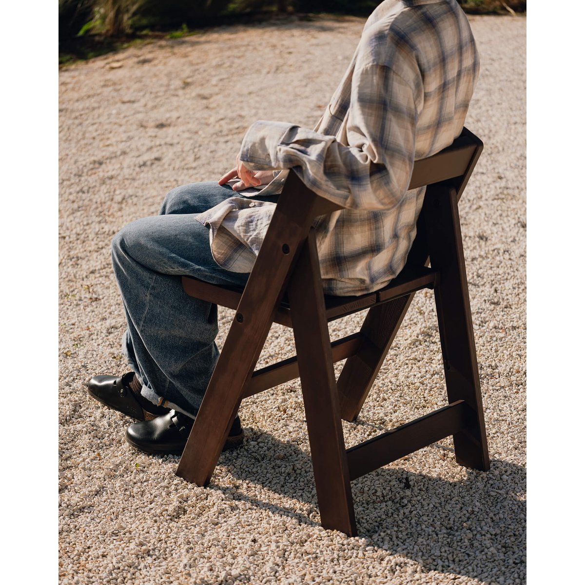 noo.ma Chaise pliante Navo bleu givré, NOO.MA