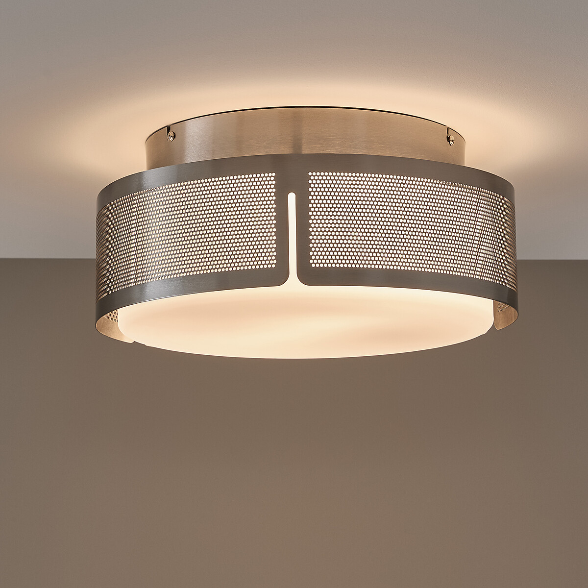 Darja Iron and Opaline Wall/Ceiling Light satin nickel, AM.PM