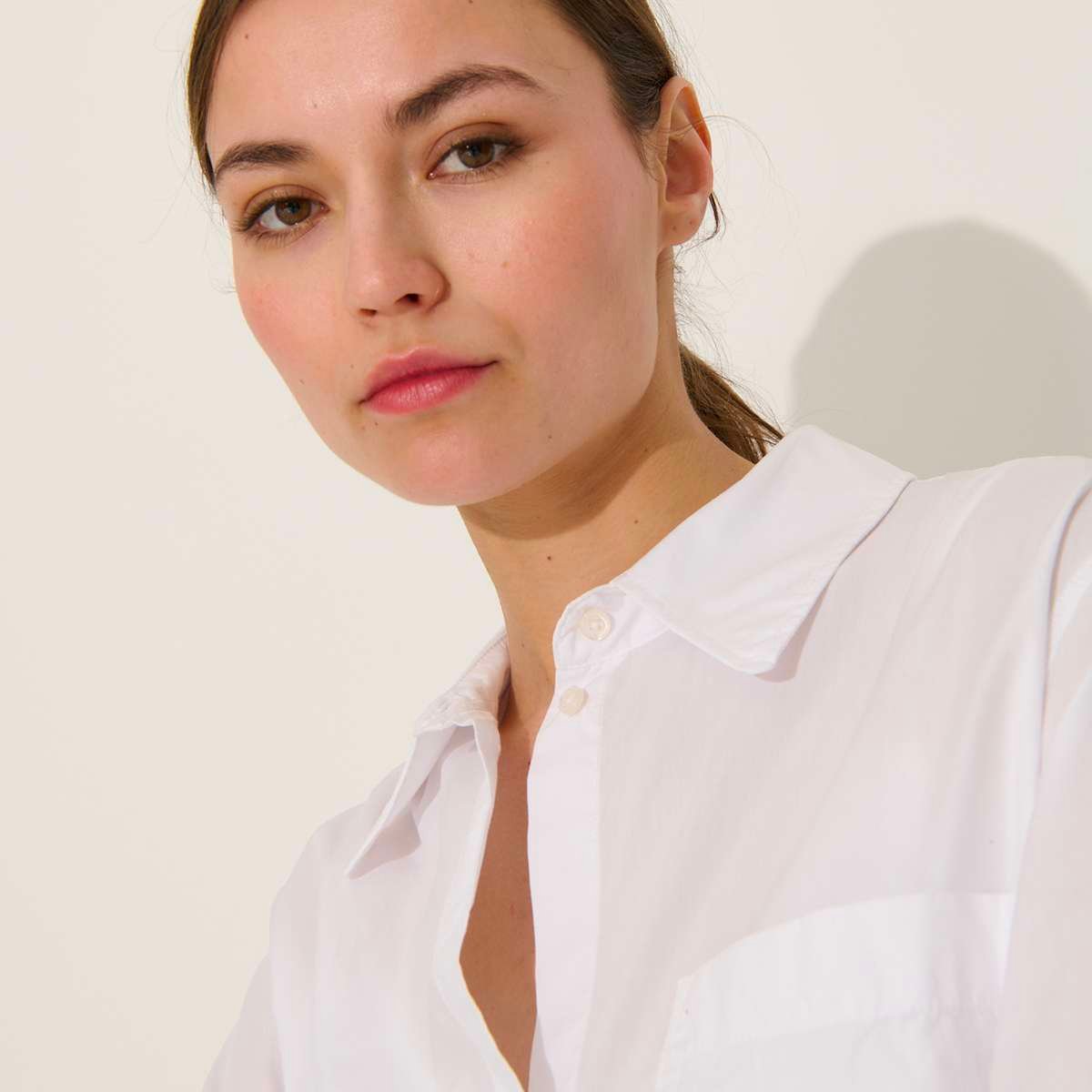 Robe chemise longue en coton PERNETTE blanc, BENSIMON