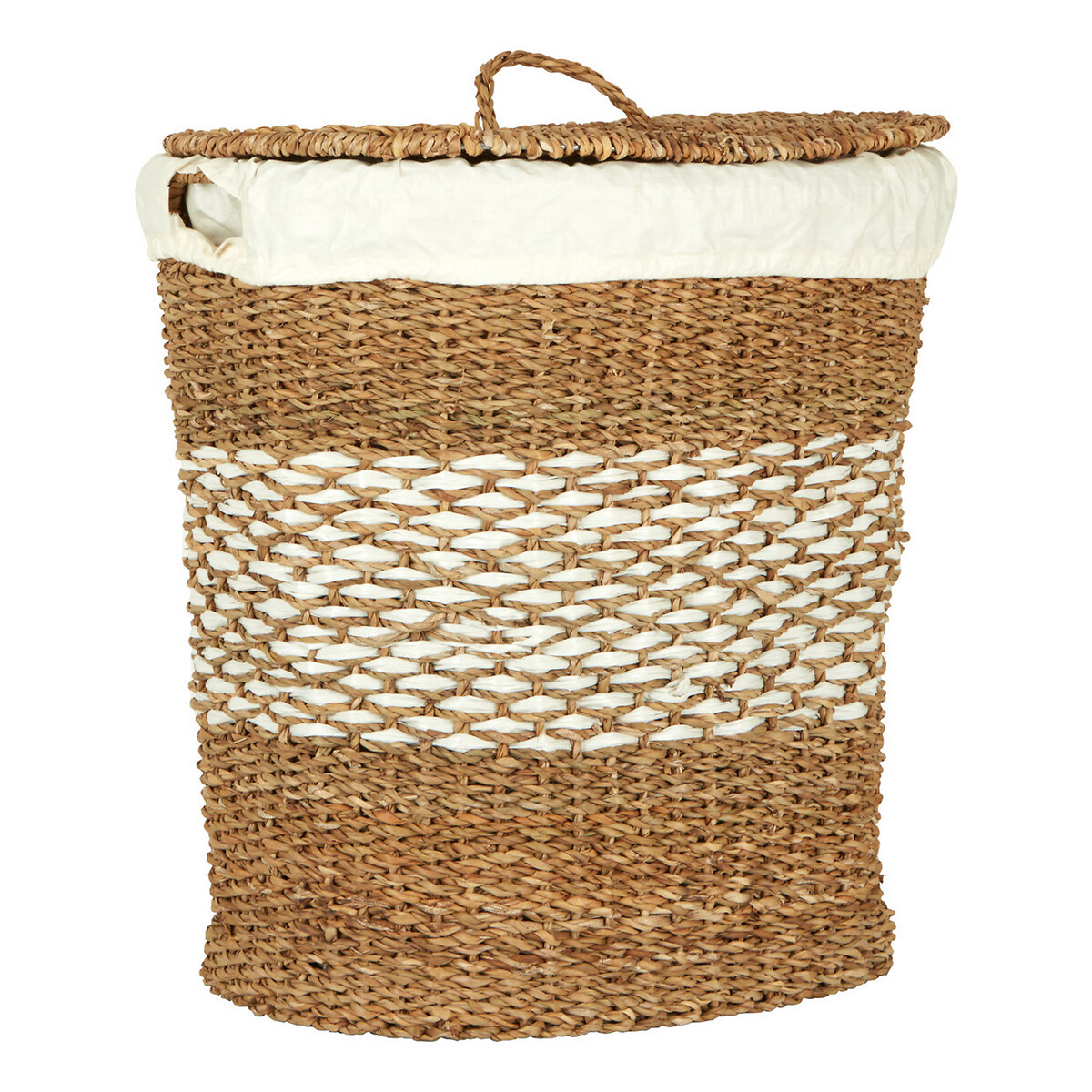 Oval Seagrass Basket With Lid natural, SO'HOME