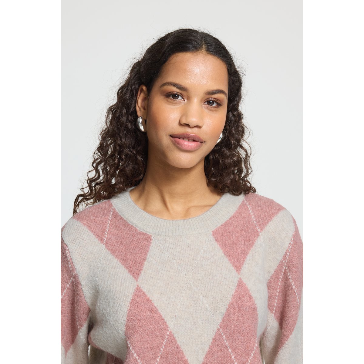 Á manches longues beige oatmeal, zephyr harlequin, ICHI